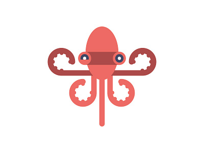 Octopus character flat illustration ocean sea simple tentacles