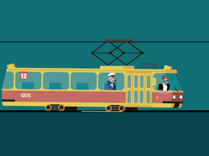 Tram Animation animation flat illustration simple speed tram