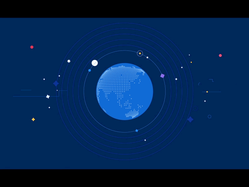 The Ball animation ball blockchain earth explainer flat line simple space world