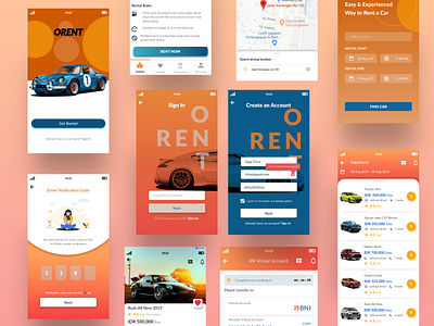 RENTAL SERVICE - ORENT design mobile app mobile ui portfolio rent service