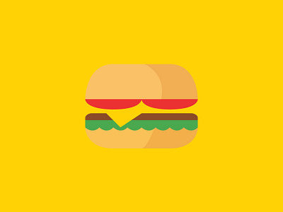 Burger burger flat food icon logo ui yellow