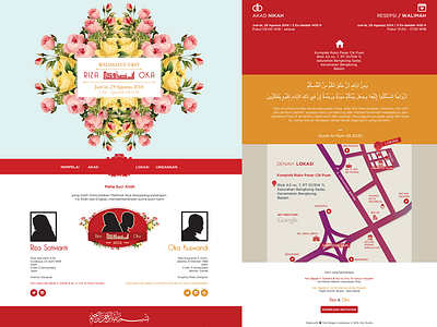 Wedding Site - Riza & Oka couple home page invitation kufi landing page map muslim site vintage walimatul ursy website wedding