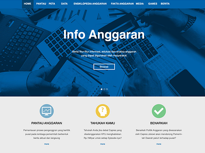 Info Anggaran blue grey helvetica indonesia slider ui ux website