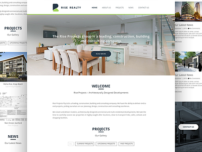 Rise Project Homepage aktura tech australia brisbane company profile housing landing page realty ui user interface ux website