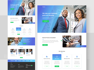 Business & Consultant Web Design available blue business clean consultant elegant finance formal gradient inspiration interface design modern popular professional services simple trending ui ux website