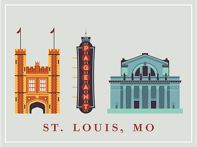 St. Louis Landmarks city icons illustration landmarks map midwest st. louis