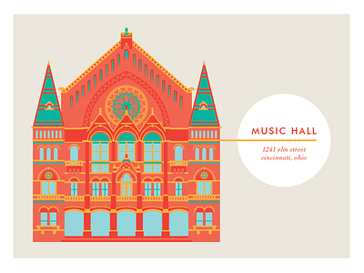 Cincinnati Music Hall cincinnati event flat geometric icon illustration landmark music hall venue