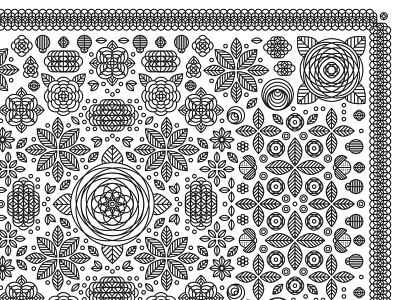 Botanical Pattern black botanical geometry icon illustrator line pattern screenprint texture white