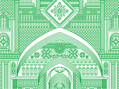Geometric Tower architecture castle geometry illustration linework palace pattern tower window