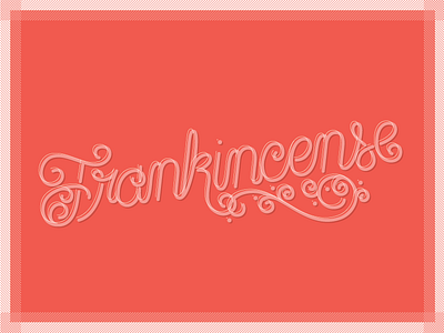 Frankincense christmas curve frankincense greeting holiday lettering pen red script vector