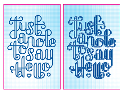 Just a note to say hello. geometry grid hello lettering linework mono typography vector