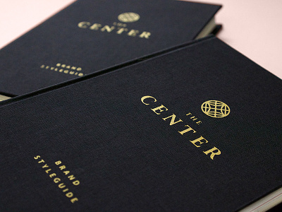 The Center Styleguide black book brand guidelines cloth geometric gold logo metallic screenprint styleguide