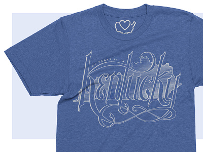 My Heart Is In Kentucky hand drawn heart home kentucky ky lettering script t shirt typography
