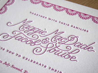 Letterpressed Wedding Invitation formal ink invitation lettering letterpress lettra monoline script stationery wedding