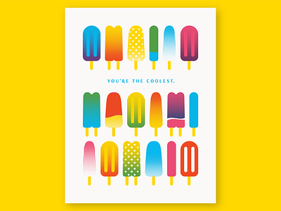 Popsicles Card card cmyk dessert gradient halftone icon illustration layer overprint pattern popsicle popsicles rainbow snack treat