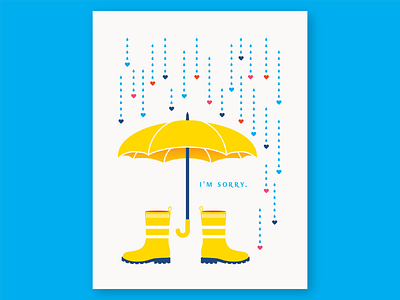 Condolence Umbrella bootstrap card condolence geometric greeting card halftone icon illustration rain rain boots sorry umbrella yellow