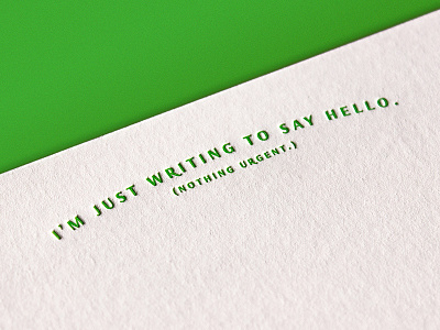 Hello Arc card green greeting card hello letterpress minimal notecard postcard print simple type typography
