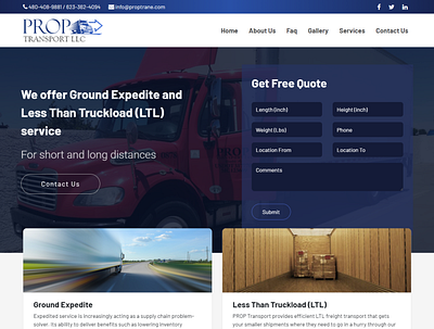 Prop Transport LLC design ui ux web