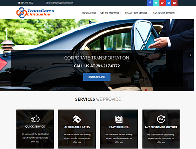 Transgate Limousine design ui ux web