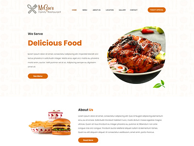 McGee's family Restaurant design restaurant ui ux web