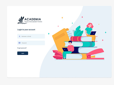 ACAMEDIA School Management System - Login dashboard design school uiux web