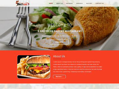 5 Brothers Restaurant design restaurant ui ux web