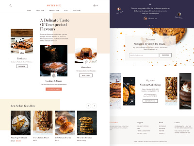 SweetBox - A Cake Shop Bootstrap Theme bakery bootstrap branding button cake shop clean design flat home page landing page logo minimal pastry typogaphy ui uidesign ux vector web web design