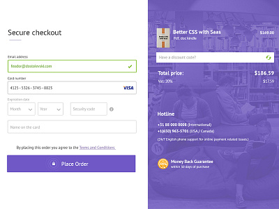 Payment page checkout clean css design form input order payment web web design website