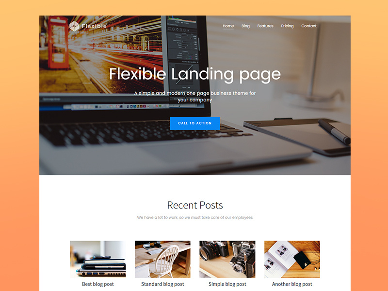 Flexible - responsive landing page by Dorin Andrei ♒ on Dribbble