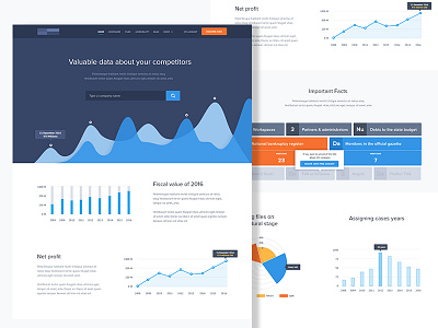 Analytics Landing Page analytics chart clean dashboard data facts financial graph gross landing page profit sales