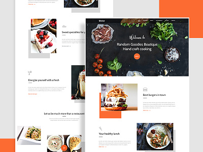 Maker Restaurant Theme cake clean dorin007 flat food home page icons landing page orange restaurant testimonials ui