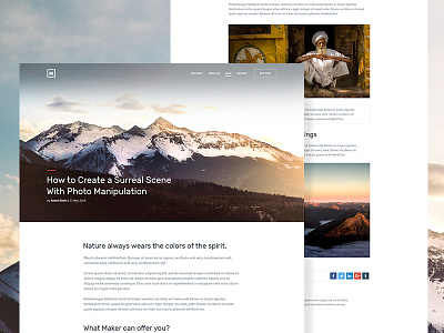 Article Page agency article blog button clean creative landing page layout photography related typography ui
