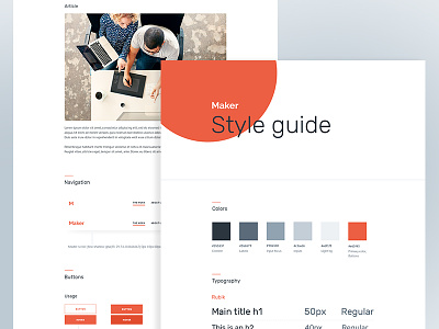 Style Guides for Maker(wp theme) button clean colors corporate creative flat rubik style guide swatches theme typography ui kit