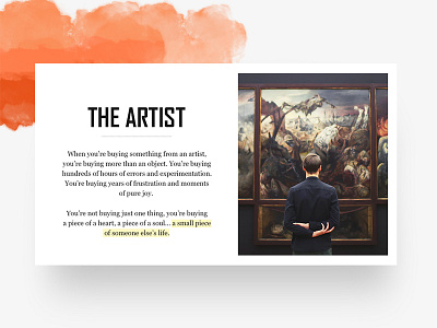 The Artist article card blog card clean link quote shadow splash type typography ui ux
