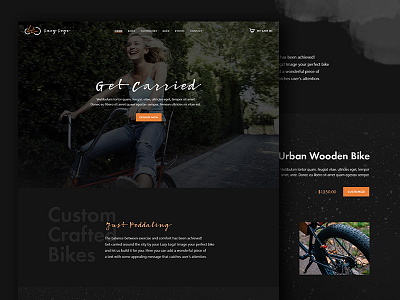 Lazy Legz Home Page bicycle bike brush clean concept dark ecommerce orange splatter store typography ui