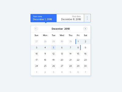 Calendar Datepicker blue button calendar clean datepicker day interval minimalist month range slide widget