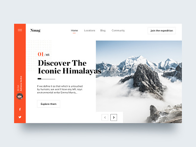 The Great Himalayas clean design home page landing page responsive typography ui ux web web design web page