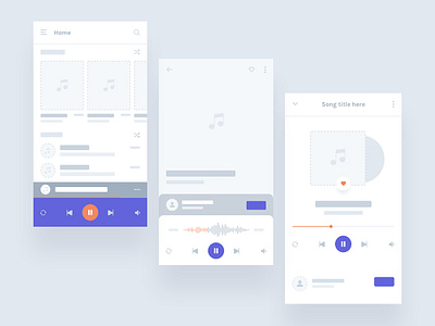 Flowcharts - Mobile Music App android app branding clean design flat flowcharts icon ios minimal music prototype ui user ux vector web web design wireframe