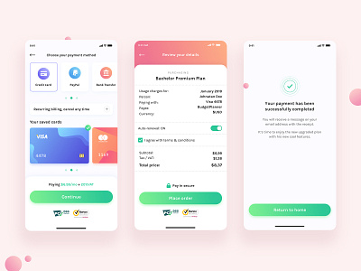 Choose Your Payment Method app bank branding button card colors design flat gradient icon ios logo paypal rounded toggle ui ux vector web