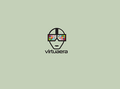 Virtuaera face game human logo pixel virtual
