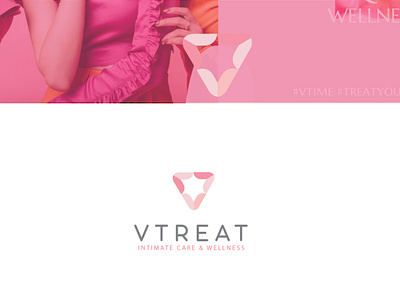 V letter Logo -wellness female girl intimate medical text v letter v wellness