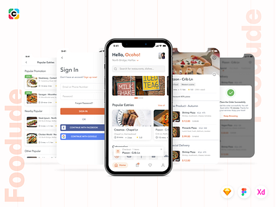 Foodude - Food Delivery App UI KIT