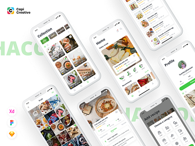 HaCook - Recipe Manager App UI Kit app design creative food food app mobile app mobile app design recipe app ui kit