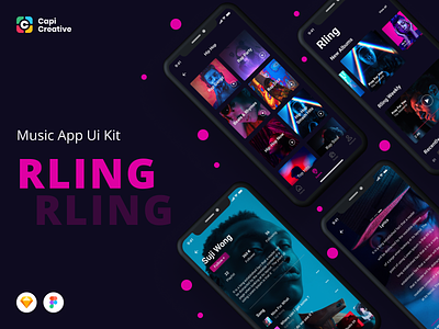 Amazing Music App UI Kit android ui kit app design creative ios mobile app mobile app mobile app design music app ui kit