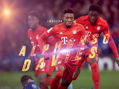 Alphonso Davies - Bayern Munich alphonso davies bayern munich champions league design fifa fifa 20 football football club football design football edit footballer gfx gfx design illustration lionel messi photoshop poster soccer edit sport design wallpaper