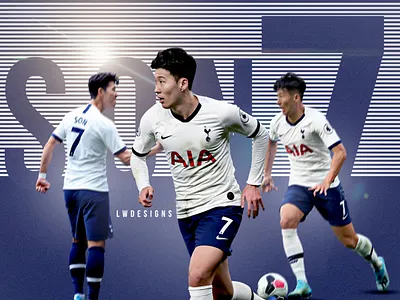 Son Heung-min - Tottenham Hotspur bpl design epl football football club football design football edit footballer gfx heung min son illustration lionel messi photoshop poster premier league soccer edit spurs wallpaper