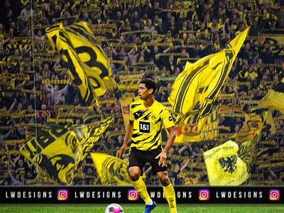 Jude Bellingham - BVB Dortmund bellingham borussia dortmund bundesliga bvb bvblogic design dortmund football football club football design football edit footballer germany illustration jude bellingham photoshop poster wallpaper