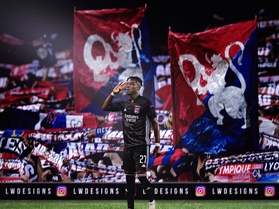 Maxwel Cornet - OL Olympique Lyonnais champions league design fifa fifa 20 football football club football design football edit footballer france illustration ligue 1 lyon maxwel cornet photoshop poster wallpaper