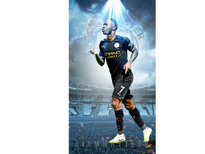 Raheem Sterling - Manchester City's Fire Power design fifa 20 football football club football design football edit footballer illustration manchester city photoshop photoshop editing poster raheem sterling soccer soccer edit wallpaper