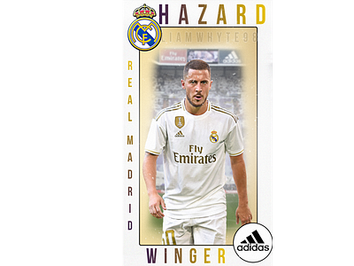 Eden Hazard - Real Madrid Player Card Profile/Trading Card design eden hazard fifa fifa 20 football football club football design football edit footballer illustration la liga photoshop player profile poster real madrid soccer soccer edit spain trading card wallpaper